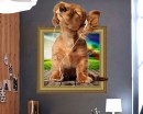 3D Dog Listening To Music Wall Decal